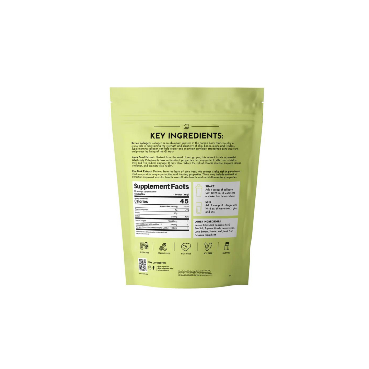 Just Ingredients - Lemon Lime Collagen Peptides