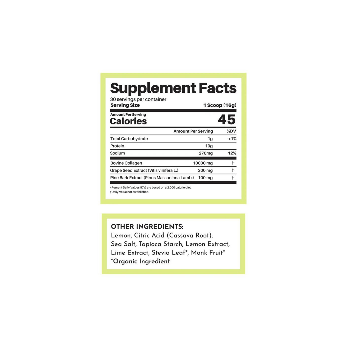 Just Ingredients - Lemon Lime Collagen Peptides