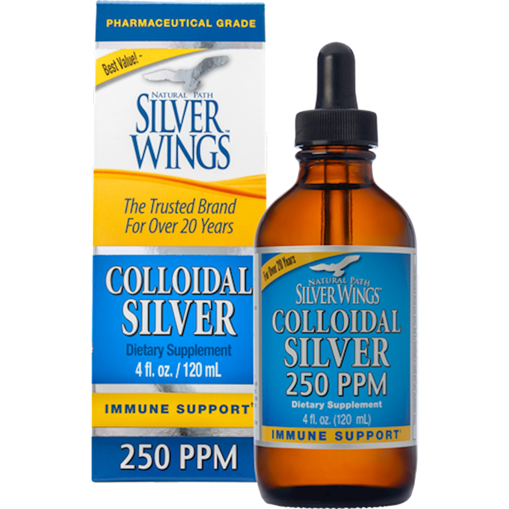 Natural Path Silver Wings Colloidal Silver 250PPM Dropper – Immune Support, 2 fl oz