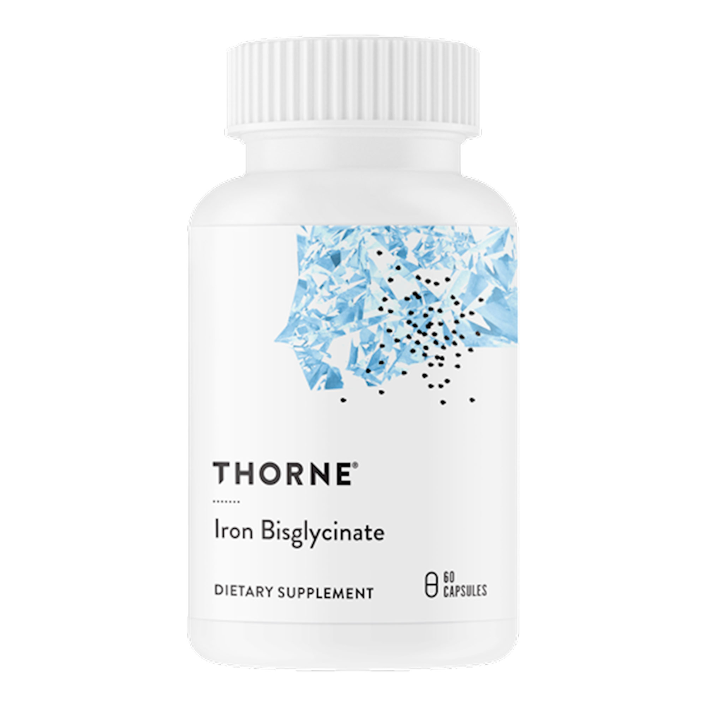 Thorne Iron Bisglycinate NSF – Highly Absorbable Iron Supplement for Blood Health, 60 Capsules