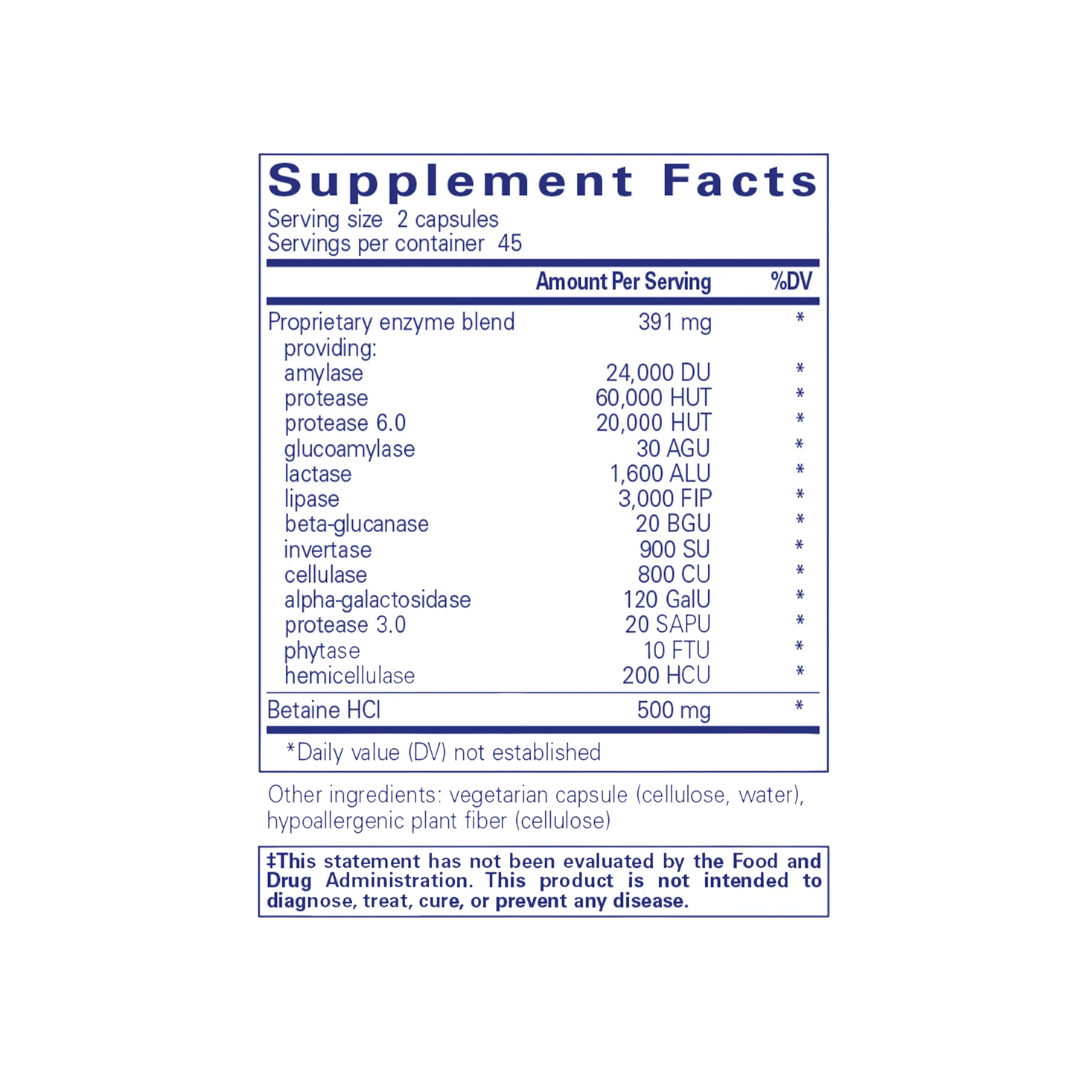 Pure Encapsulations Digestive Enzymes Ultra with Betaine HCl