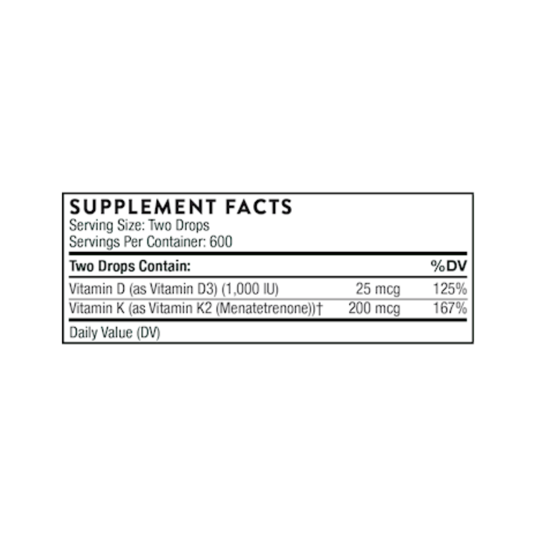 Thorne - Vitamin D + K2 Liquid