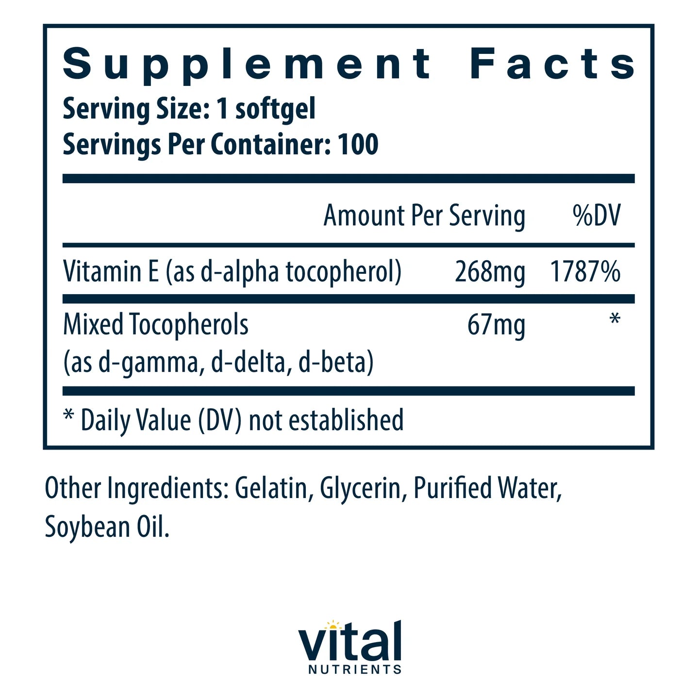 Vital Nutrients - Vitamin E 400