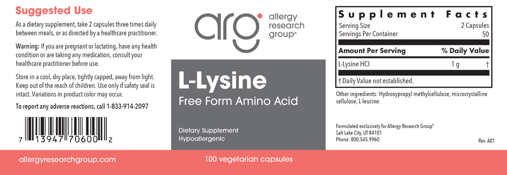 Allergy Research Group- L-lysine
