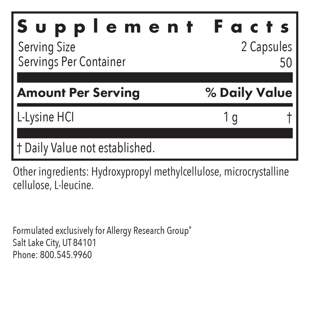 Allergy Research Group- L-lysine