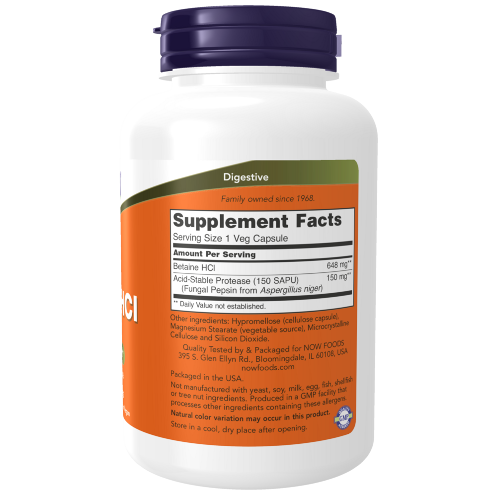 NOW- Betaine HCl 648mg