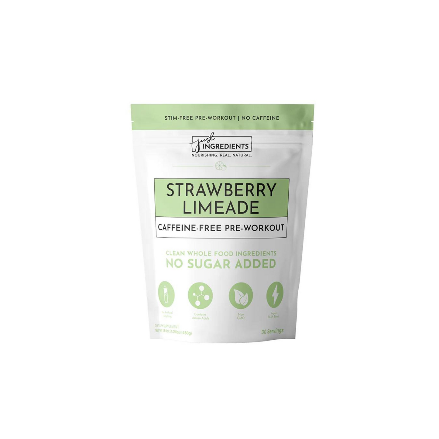 Just Ingredients - Caffeine-Free Strawberry Limeade Pre-Workout