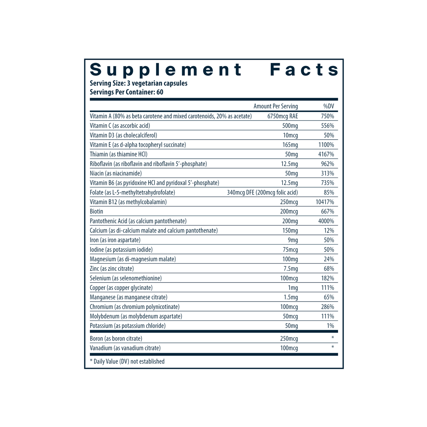 Vital Nutrients - Multi-Nutrients w/Iron & Iodine