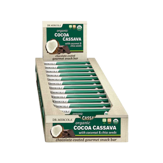 Dr. Mercola Cocoa Cassava Bar with Coconut & Chia Seeds